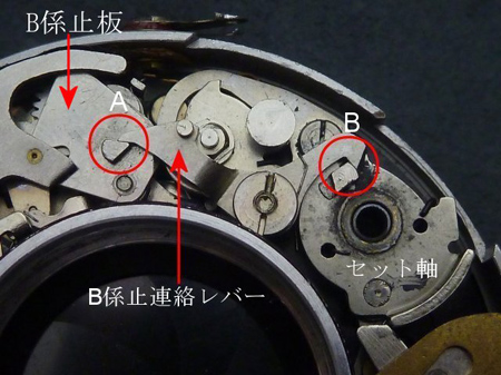 B係止板の突起