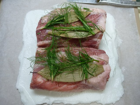 豚肉の塩釜焼