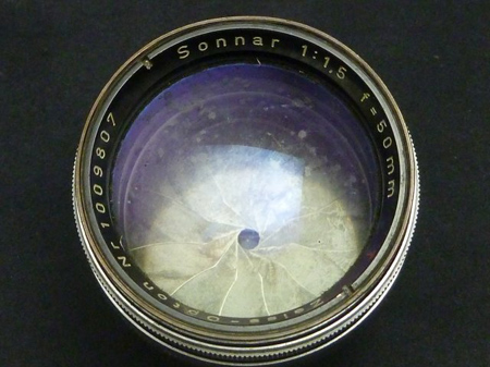 Sonnar 50mm 1.5 潰れた前枠
