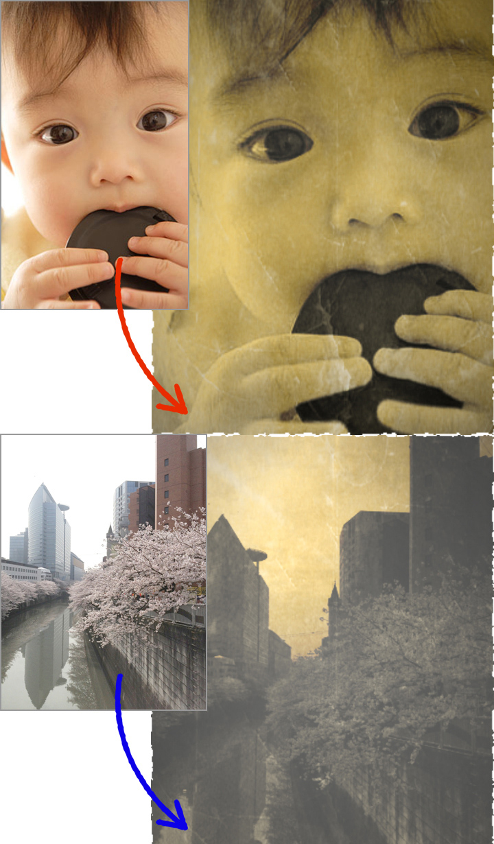 レトロ風の写真加工が手軽にできるアプリです!